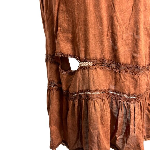 Free People Intimately High-Low Women's Tank Top Dress Rust Orange - Size XS - Picture 5 of 8